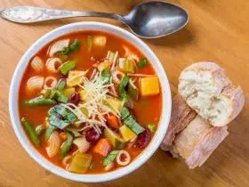 Minestrone Soup with Pasta, Beans and Vegetables