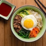 Korean Bibimbap Dish Top View