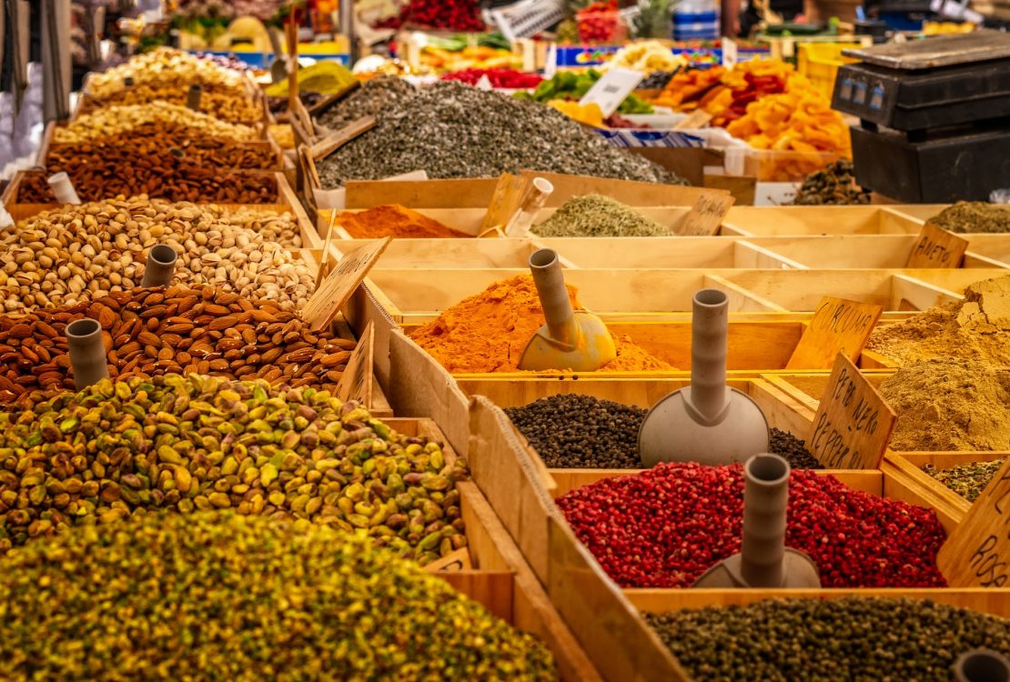 spices in a market