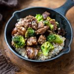 Beef and broccoli with white rice