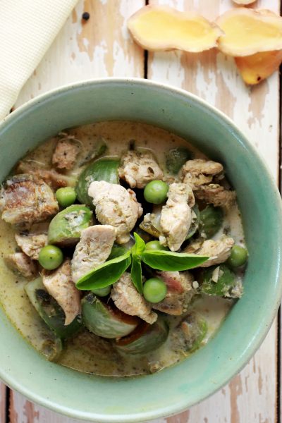 Thai green curry with chicken
