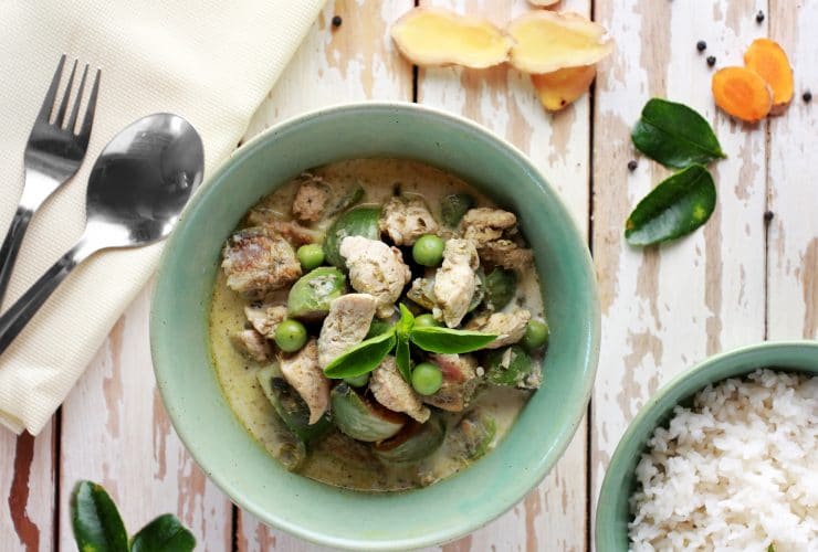 Thai green curry with chicken
