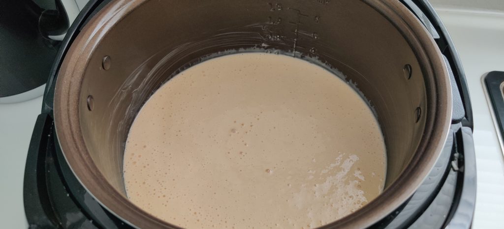Pancake batter in inner bowl