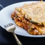 Vegetarian lasagne on the plate