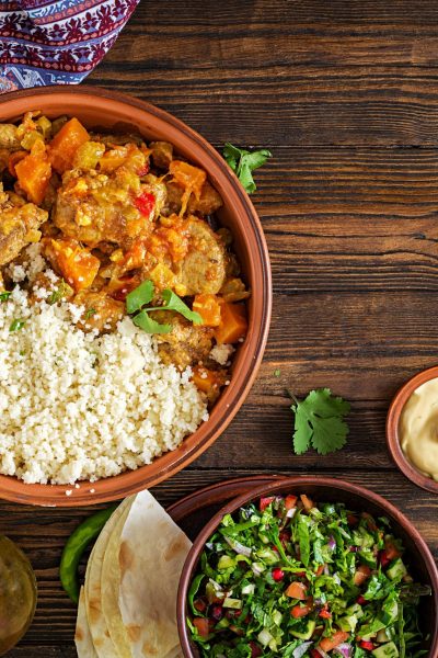 Pumpkin with chicken curry