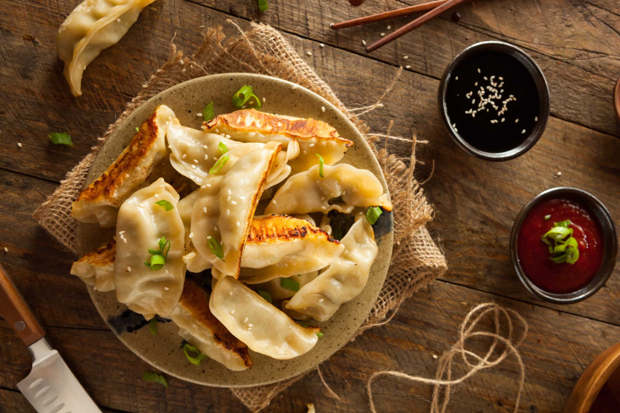 Pot sticker dumplings Jiaozi