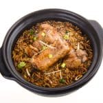 Claypot pork rice. asia food