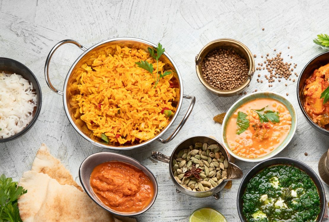 Indian Fried Rice And Other Indian Food And Spices