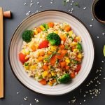 Yum Asia Rainbow fried rice in a yum asia rice cooker