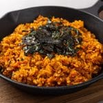 Dakgalbi fried rice with spicy and sweet seasoning