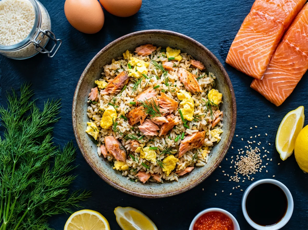 One pot salmon and egg rice - GreedyPanda Foodie Blog